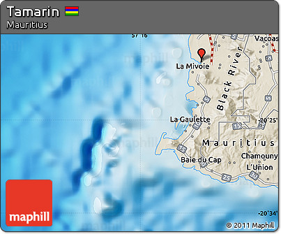 Shaded Relief Map of Tamarin