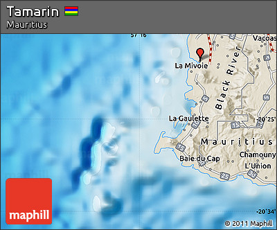 Shaded Relief Map of Tamarin
