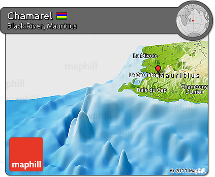 Physical Panoramic Map of Chamarel