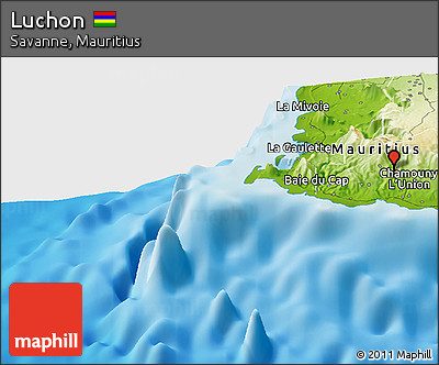 Physical Panoramic Map of Luchon