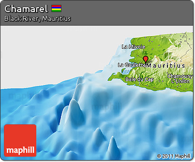 Physical Panoramic Map of Chamarel