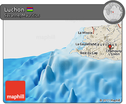 Shaded Relief Panoramic Map of Luchon