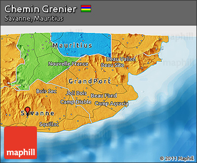 Political 3D Map of Chemin Grenier