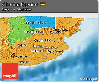 Political 3D Map of Chemin Grenier