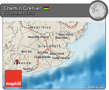 Shaded Relief 3D Map of Chemin Grenier