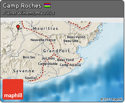Shaded Relief 3D Map of Camp Roches