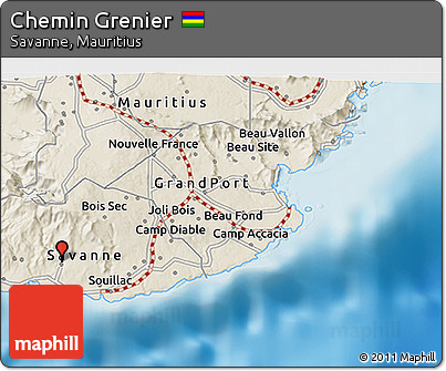 Shaded Relief 3D Map of Chemin Grenier