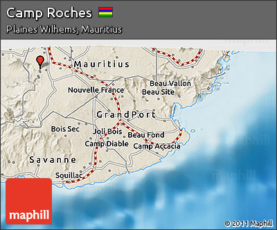 Shaded Relief 3D Map of Camp Roches