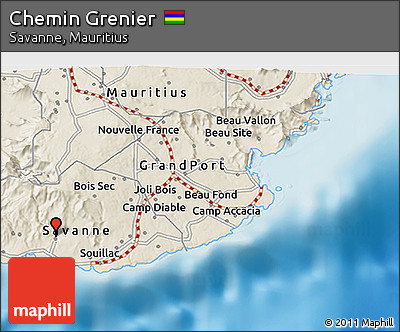 Shaded Relief 3D Map of Chemin Grenier