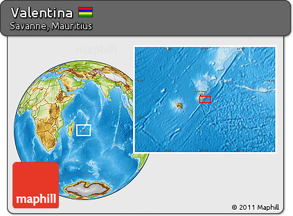 Physical Location Map of Valentina