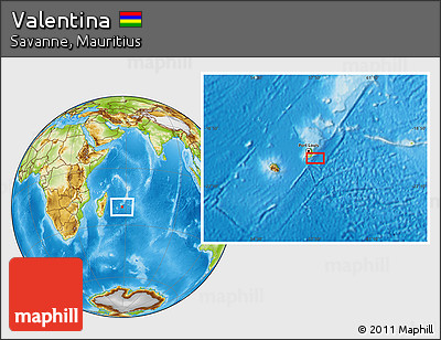Physical Location Map of Valentina