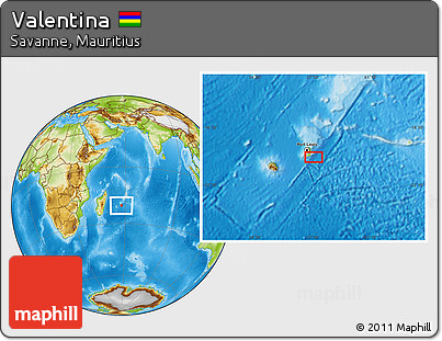 Physical Location Map of Valentina