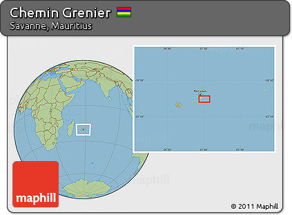 Savanna Style Location Map of Chemin Grenier