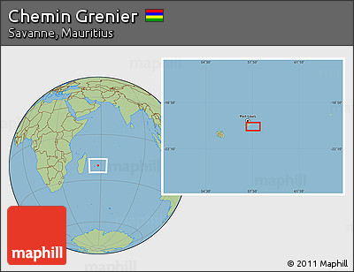 Savanna Style Location Map of Chemin Grenier