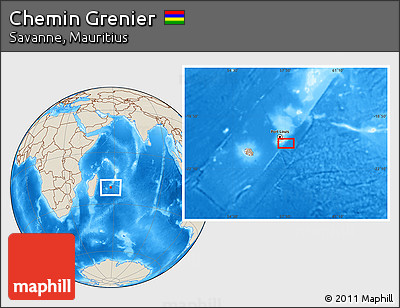 Shaded Relief Location Map of Chemin Grenier