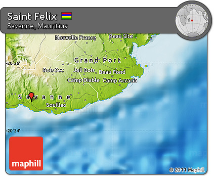 Physical Map of Saint Felix