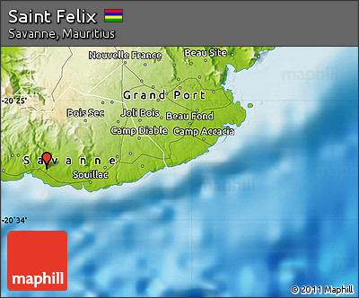 Physical Map of Saint Felix