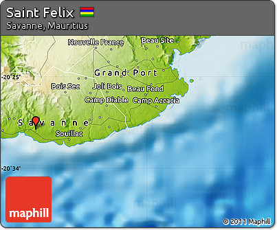 Physical Map of Saint Felix