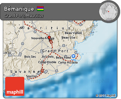 Shaded Relief Map of Bémanique