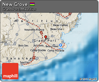 New Grove Mauritius Map Free Shaded Relief Map Of New Grove