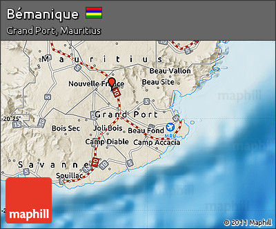 Shaded Relief Map of Bémanique