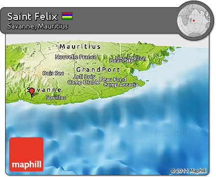 Physical Panoramic Map of Saint Felix
