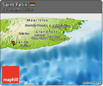 Physical Panoramic Map of Saint Felix