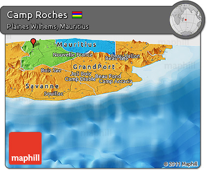 Political Panoramic Map of Camp Roches