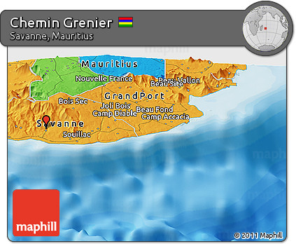 Political Panoramic Map of Chemin Grenier