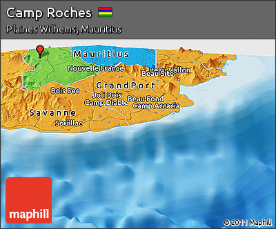 Political Panoramic Map of Camp Roches