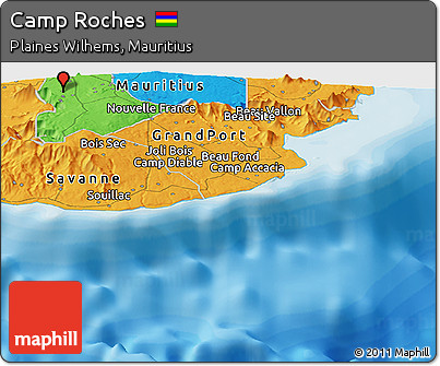 Political Panoramic Map of Camp Roches