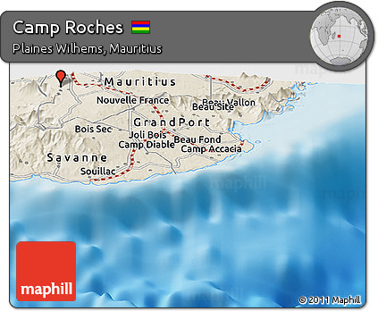 Shaded Relief Panoramic Map of Camp Roches