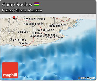 Shaded Relief Panoramic Map of Camp Roches
