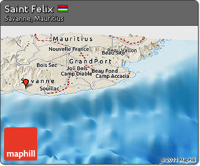 Shaded Relief Panoramic Map of Saint Felix