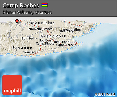 Shaded Relief Panoramic Map of Camp Roches