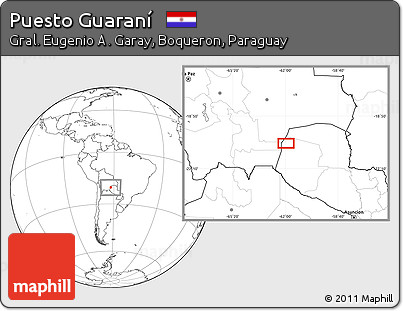 Blank Location Map of Puesto Guaraní