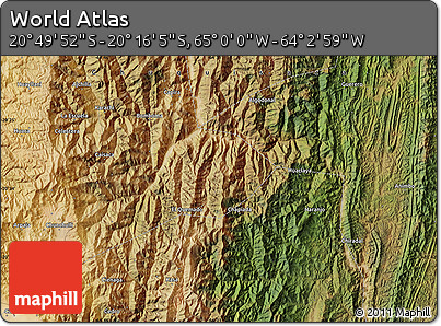 Satellite Map of the Area around 20° 32' 59" S, 64° 31' 30" W