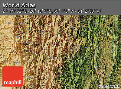 Satellite Map of the Area around 20° 32' 59" S, 64° 31' 30" W