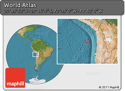 Satellite Location Map of the Area around 20° 32' 59" S, 72° 10' 30" W