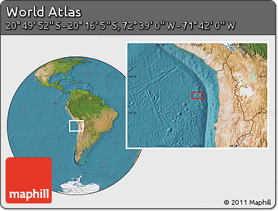 Satellite Location Map of the Area around 20° 32' 59" S, 72° 10' 30" W