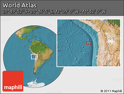 Satellite Location Map of the Area around 20° 32' 59" S, 72° 10' 30" W
