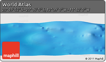 Shaded Relief Panoramic Map of the Area around 20° 32' 59" S, 72° 10' 30" W