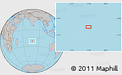 Gray Location Map of the area around 20° 32' 59" S, 77° 25' 30" E