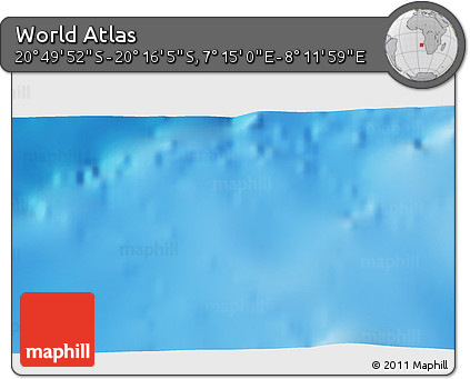 Physical 3D Map of the Area around 20° 32' 59" S, 7° 43' 29" E