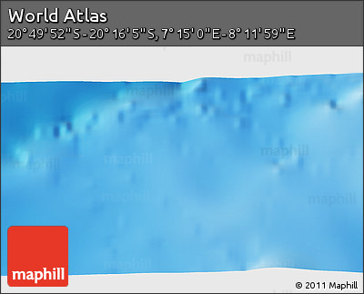 Physical 3D Map of the Area around 20° 32' 59" S, 7° 43' 29" E