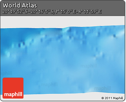 Physical 3D Map of the Area around 20° 32' 59" S, 7° 43' 29" E