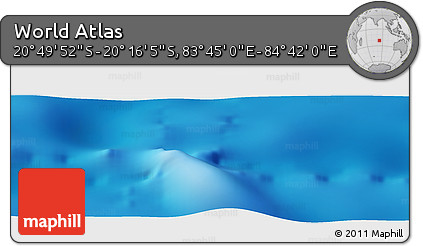 Physical Panoramic Map of the Area around 20° 32' 59" S, 84° 13' 29" E