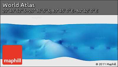 Physical Panoramic Map of the Area around 20° 32' 59" S, 84° 13' 29" E
