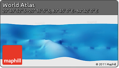 Physical Panoramic Map of the Area around 20° 32' 59" S, 84° 13' 29" E