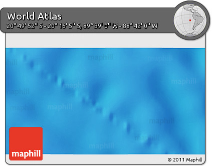 Physical 3D Map of the Area around 20° 32' 59" S, 89° 10' 30" W